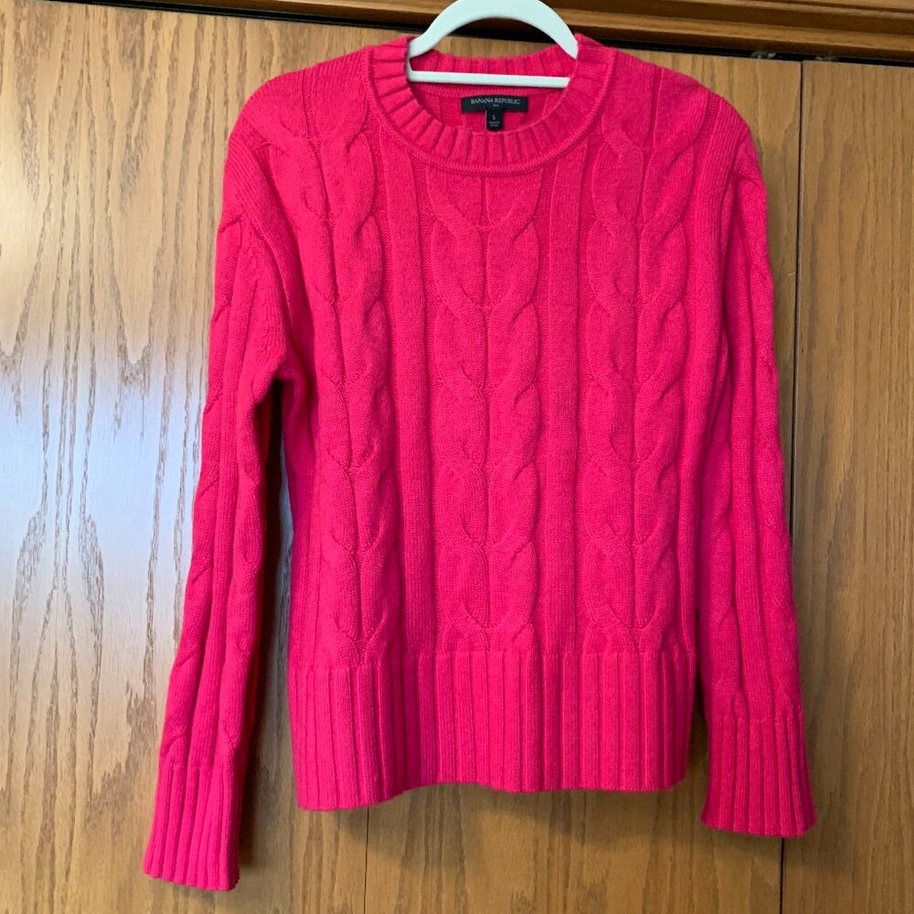 Banana Republic Sweater, Small, Bright Pink/Fushia